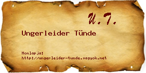 Ungerleider Tünde névjegykártya